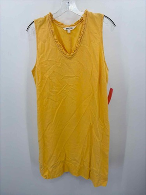 #ad Pre Owned Briggs Yellow Size Large Knee Length Sleeveless Dress $24.99