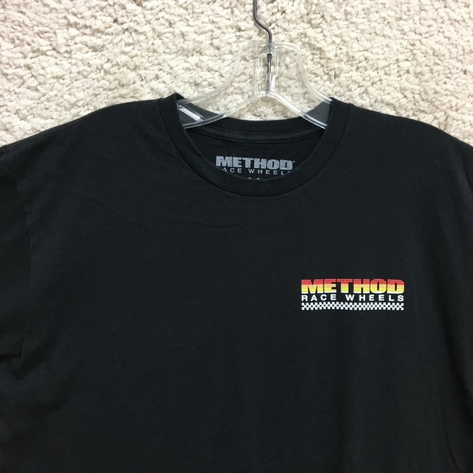 Camisa Method Race Wheels Mediana Adulto Negra Cuello Redondo Manga Corta Camiseta Para Hombre M Foto 2 de 4