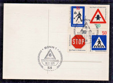 D617# BRD Bund FDC Blanko-Karte mit Mi.Nr. 665-668 Stra&szlig;enverkehr vom 18.02.1971