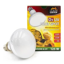 Terra Exotica D3 UV Heat Spot 125Watt UVB UVA Terrarium W&auml;rmelampe f&uuml;r Reptilien