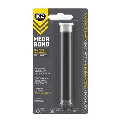 K2 Mega Bond Reparaturknete Komponenten Knetmasse Epoxidkitt Stahlplastilin 20g