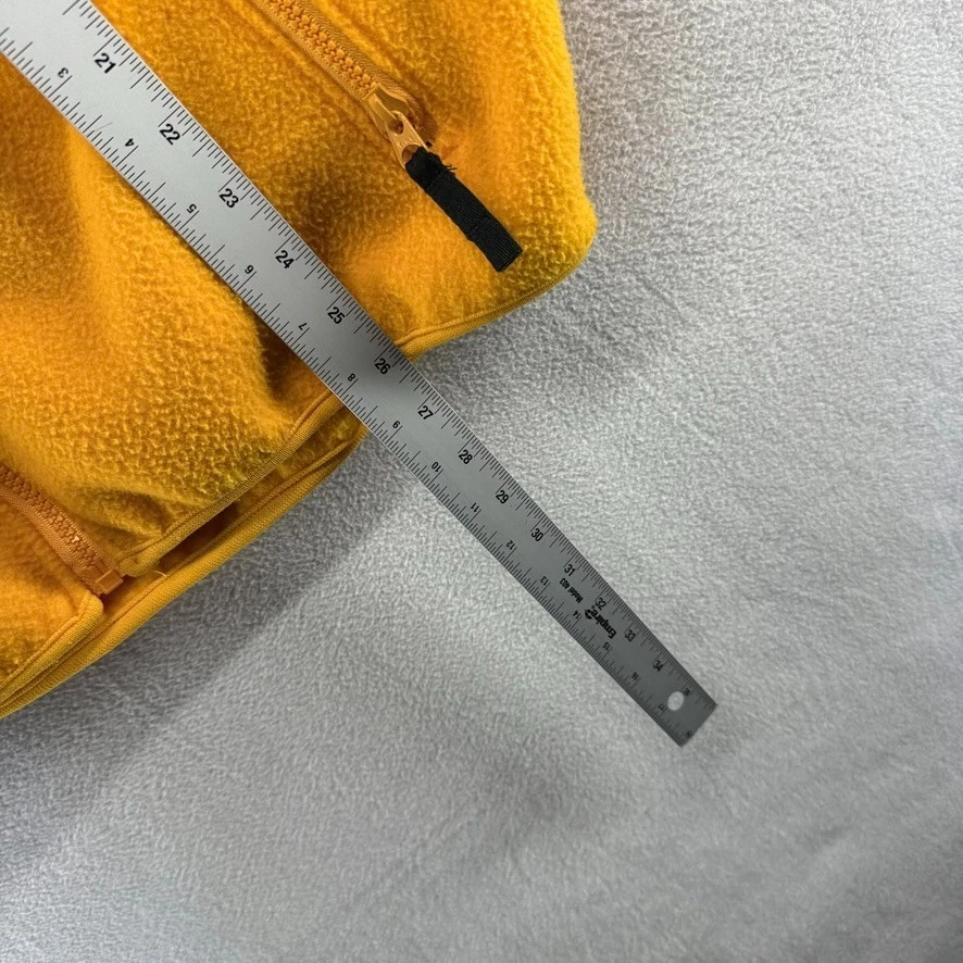 Chaleco polar Columbia vintage para hombre grande amarillo hecho en EE. UU. bordado deletreado Foto 4 de 4