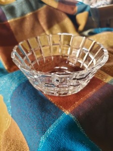 Dresden Signed Crystal Bowl Deep Cut Vintage