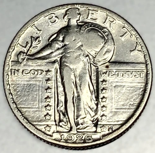 1926-P Standing Liberty Silver Quarter Fine Details 25c Coin Free Shipping -2084