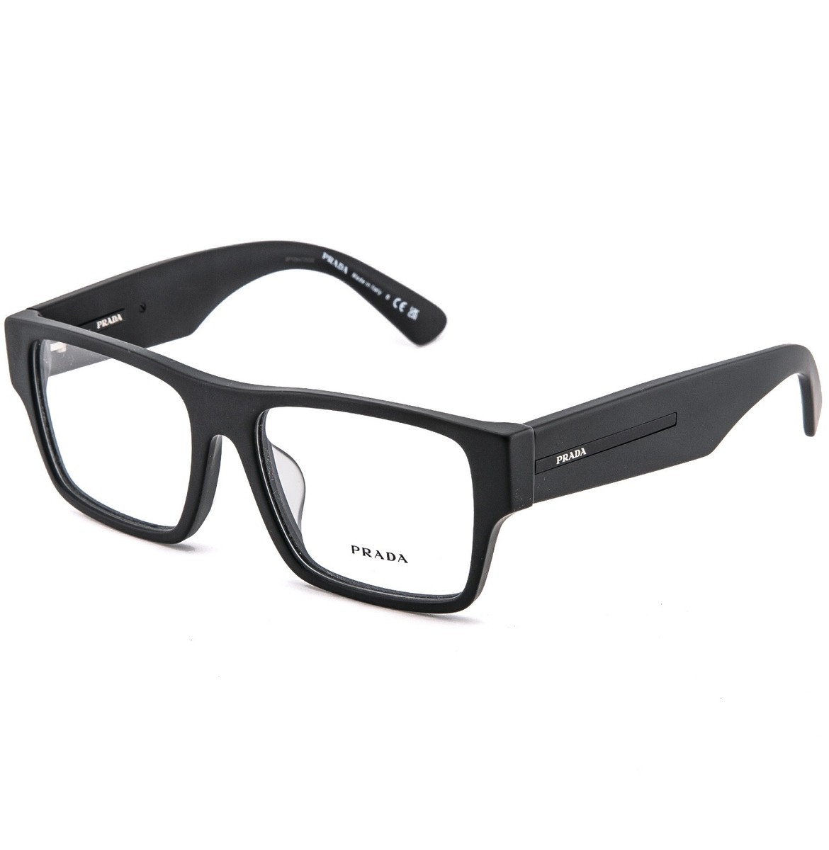 PRADA SYMBOLE PRA08V Matte Black Logo Bold Unisex Eyeglass Optical