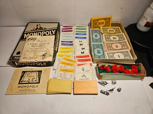 VINTAGE 1954 GAME PIECES FOR MONOPOLY PARKER BROTHERS POPULAR EDITION BOARD GAME
