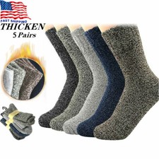 5 Pairs Mens Merino Wool Socks Winter Warm Thick Knit Soft Thermal Crew Socks