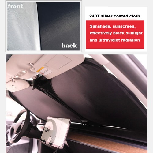 For Tesla Model Y/3 Windshield Sun Shade Front Cover UV Visor Sunshade Foldable- - Picture 3 of 7
