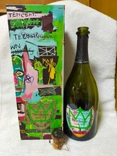 (empty) Dom Perignon 2015 Jean Michael basquiat Edition Limited Bottle Green