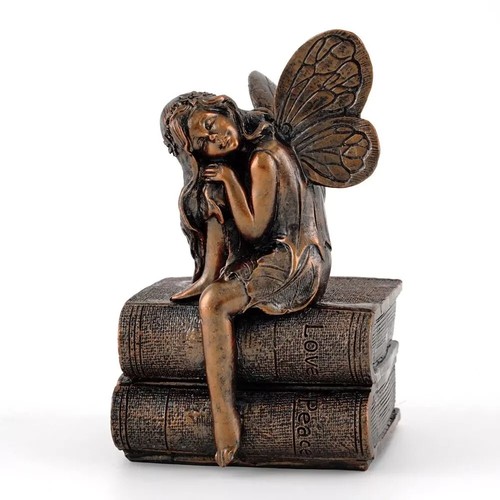 Top Collection 4387 Miniature Garden & Terrarium Fairy Napping on Books Statu... - Picture 3 of 3