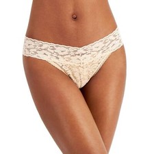 INC Lace Thong Underwear Lingerie Panties Almond Latte Beige NWT Size XL