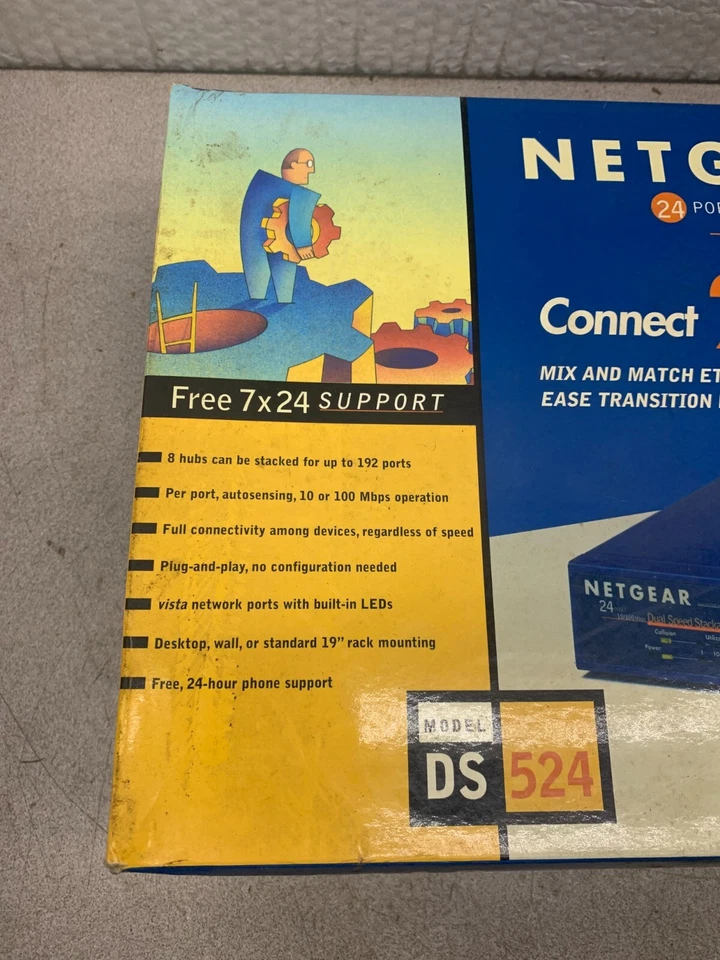 NEW IN BOX NETGEAR DUAL SPEED STACKABLE HUB DS524 - Image 2 of 4