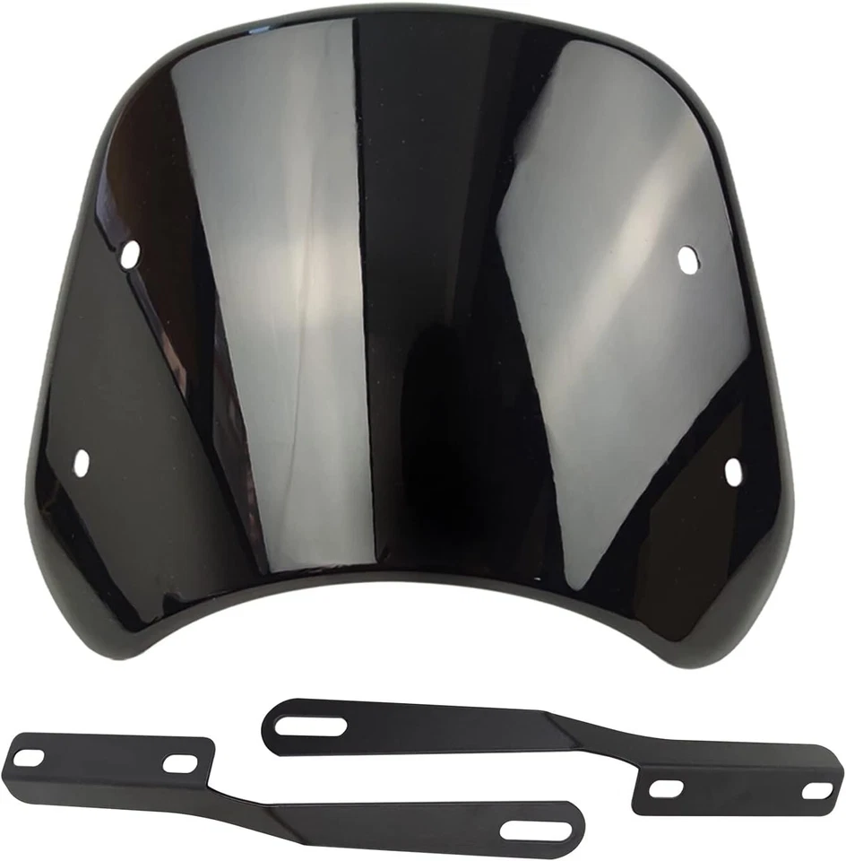 Ajuste negro Honda Shadow 750 Spirit 1100 con deflector de parabrisas de faros de 7"" Foto 4 de 4