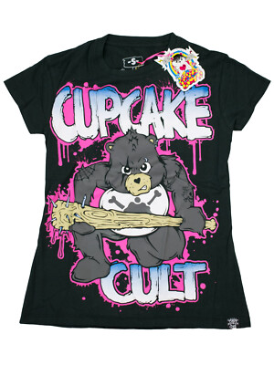 Cupcake Cult Damen T-Shirt Just Love T Lady Schwarz Emo Oberteil Frauen 5018 Cupcake Cult Damen T-Shirt Just Love T Lady Schwarz Emo Oberteil Frauen 5018