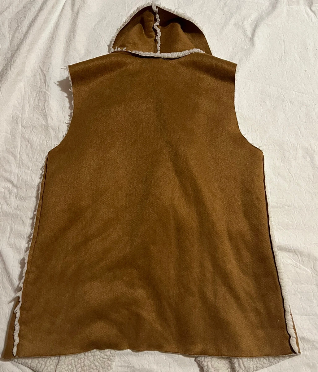 Ladies Matalan Brown Faux Suede Shein Wo LightFur Gilet Waistcoat Size S