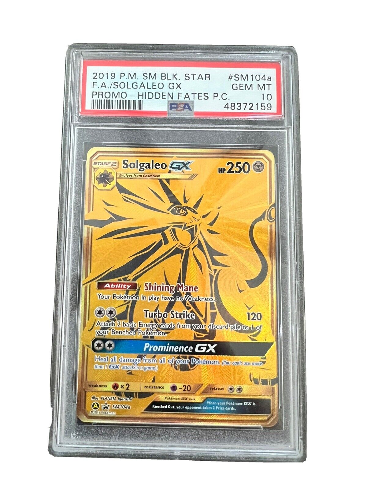 Pokemon 2018 SM#8b GX Ultra Shiny Solgaleo Prism Star Holofoil Card #082/150