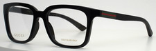 GUCCI GG1738O 001 Black Mens Square Full Rim Eyeglasses 52-17-145 B:42