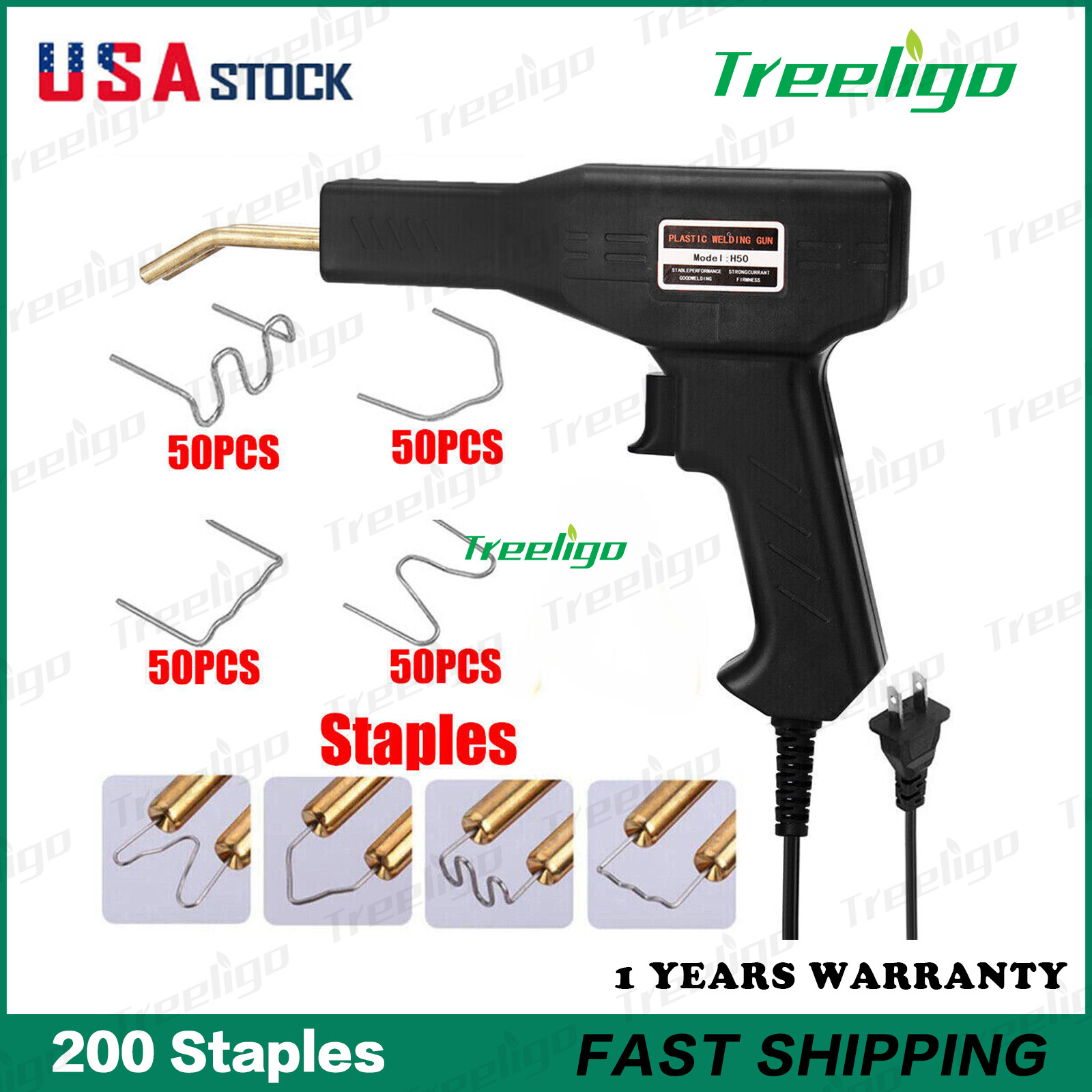 Hot Stapler Car Bumper Fender Fairing Welder Gun Plastic Repair Kit StaplesBlack-image