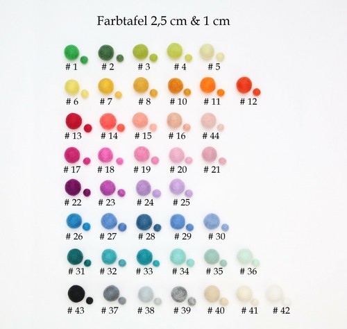 10 Filzkugeln 1 cm / 2,5 cm rot & orange Kugeln aus Filz Girlanden Mobiles Deko - Bild 7 von 27