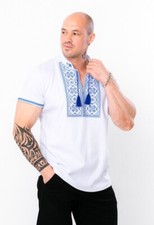 Men's Vyshyvanka, embroidered T-shirt, Ukraine, S-3XL, cotton 100 , embroidery