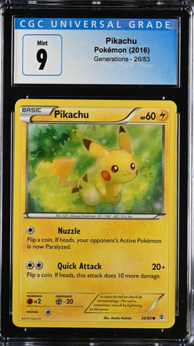 Pikachu graded CGC 9 for sale on eBay