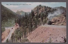 VINTAGE ROCK CREEK LOOP C. C. SHORT LINE COLORADO RAILROAD RAILWAY OLD POSTCARD