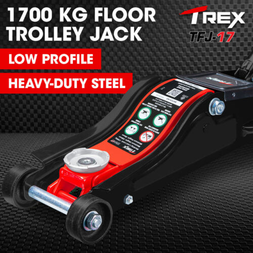 T-REX 1700KG Hydraulic Trolley Floor Jack, Low Profile, Quick Release Handle - Picture 1 of 11