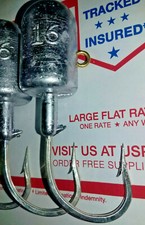 6 Pack 16oz Bullet Head Jigs 12/0 Mustad Hooks Bottom Fishing Ling Cod Halibut 