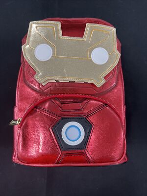 NEW Loungefly Marvel Iron Man Light Up Mini Backpack Metallic