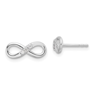 Ohrstecker Sterlingsilber rhodiniert White Ice 0,06 ctw Diamant Unendlichkeit