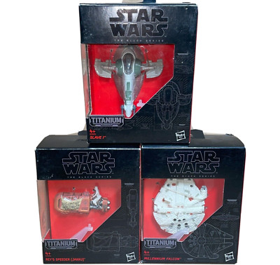 Star Wars Titanium Series - Hasbro 2015 - Slave - Falcon - Rey's Speeder Jakku