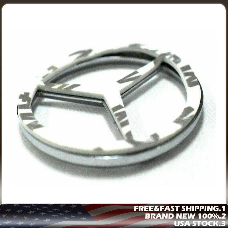 50-51MM For Mercedes-Benz Steering Wheel Logo Silver Emblem - Image 2 of 2