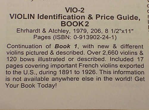 Roy Ehrhardt Estate USB PDF Violin Identification & Price Guide #1- #2 #3 Books - Picture 4 of 5