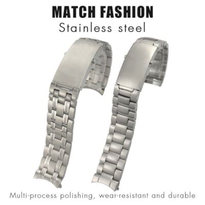316L Edelstahl Armband mit gebogenem Ende passend für Omega Seamaster...