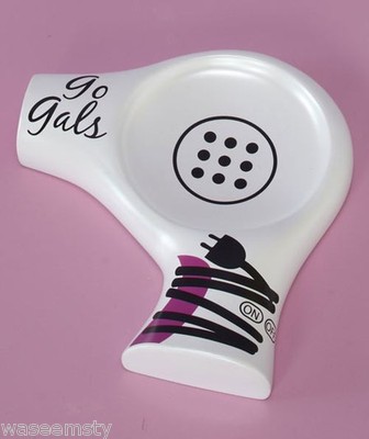 Novelty Glam Beauty Hair Salon Dryer Dot Diva Chic Girl Lady Bath Soap Dish
