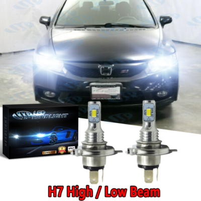 For HONDA CIVIC 1992-2003 - 2PC 6000K White LED Headlight Bulbs