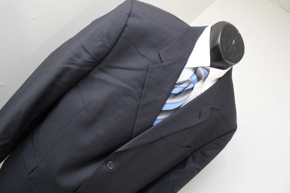 Костюм Kenneth Cole из 2 предметов черный в тонкую полоску мужской размер 44 R брюки 37 x 29 - Изображение 4 из 4