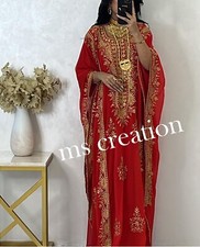 Sale! Red Moroccan Dubai African Kaftan Farasha Abaya long gown wedding Dress 82