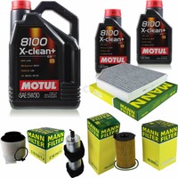 MANN-FILTER Inspektionspaket 7L Motul 5W-30 8100 X-Clean+ FüR Audi A4 Allroad