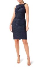 Adrianna Papell MIDNIGHT Women's Metallic Ruched Sheath Dress, US 12