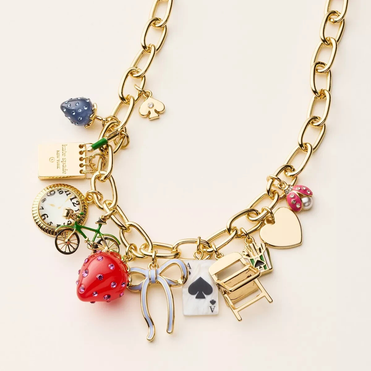 Kate Spade New York two-tone charm chain belt Lg/XL Amazon.com: kate spade new york Phone Charm Wrist Strap  main image 2