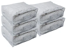 5-Pack Heavy Duty Plastic Vinyl Zippered Closet Storage Bags (Clear) 22x18x7.5"