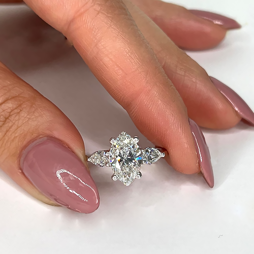 14k White Gold Marquise Diamond Wedding Ring 2.50 Ct IGI Certified Lab Created - Picture 5 of 14