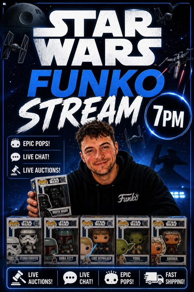STAR WARS FUNKO STREAM | £1 STARTS ON RARES, JUMBOS, SIGNED