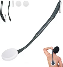 20.5 Back Lotion Applicator with Replaceable Pads, Easy Washable, Grey