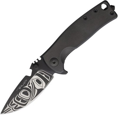 DPx Gear HEST Urban Framelock Raven Black Titanium Folding M390 Knife HSF051