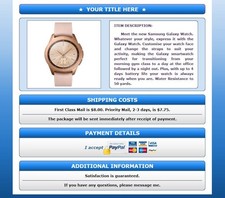 AUCTION TEMPLATE Gradient Blue Background Design - FREE Email SHIPPING