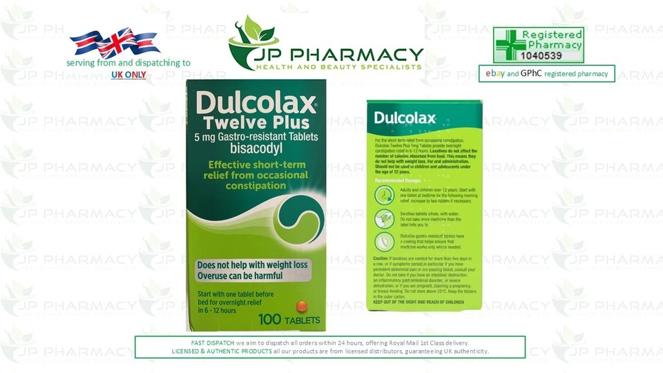 Dulcolax 12+ Gastro-Resistant 5mg Tablets Bisacodyl (100) - RESTRICTED SUPPLY