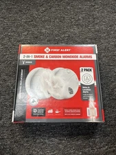 First Alert 2 Pack  2-in-1 Smoke & Carbon Monoxide Alarms w/ Voice Alerts 