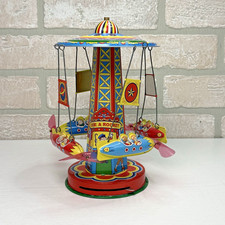 Schylling Retro Tin Type Rotating Ride A Rocket Interactive Toy Works See Video